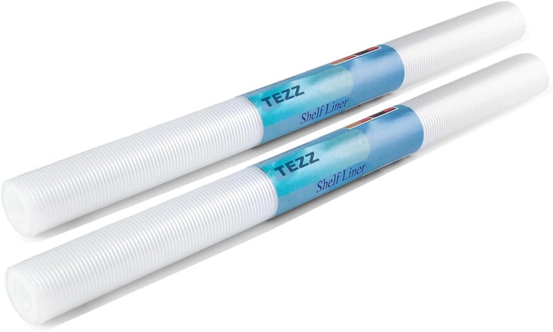 TEZZ 2 Rolls Shelf Liners, 17.5 Inches x 20 FEET Non-Slip Kitchen Cabinet Liner, Washable Oil-Proof Non-Adhesive Contact Paper for Kitchen Drawer, Cabinet, Shelves, Refrigerator, Storage, Desks, coutertops - Image 1